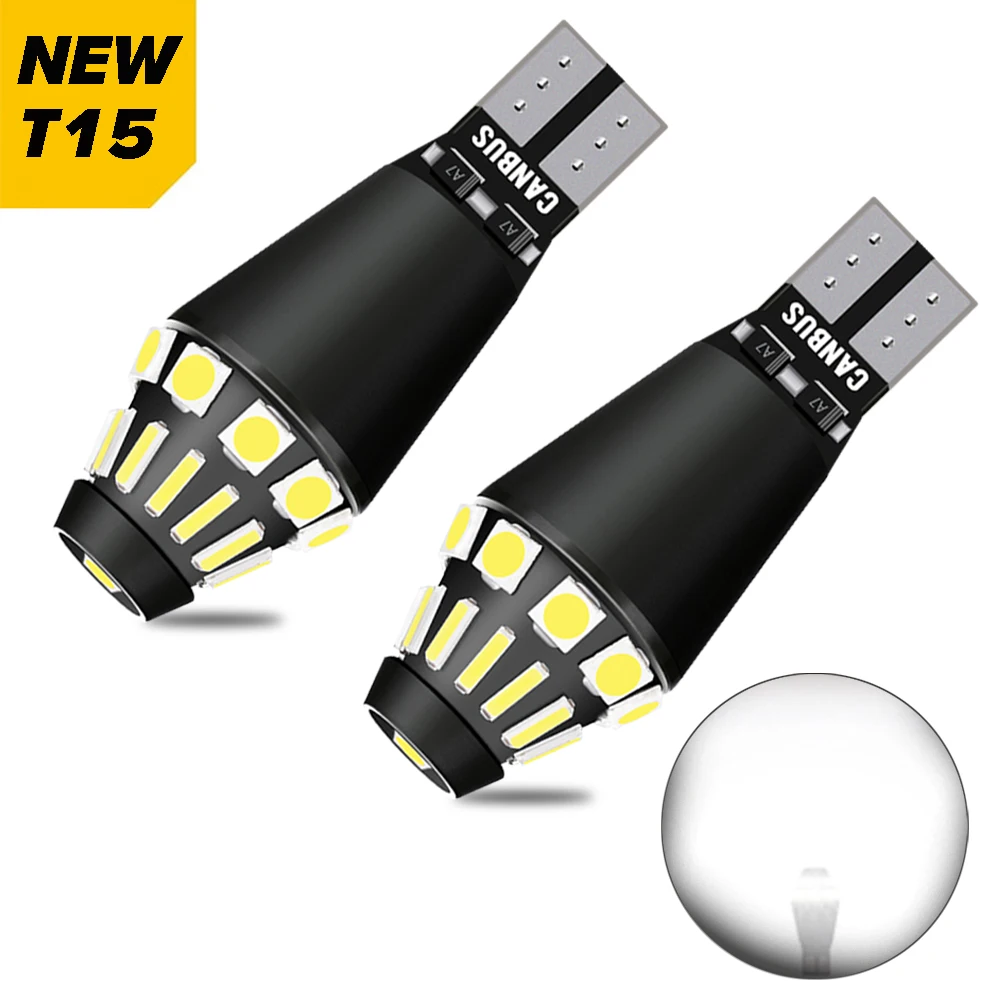 2x светодиодный W16W T15 лампы 3030SMD Canbus OBC безошибочный светильник 921 912 Автомобильный
