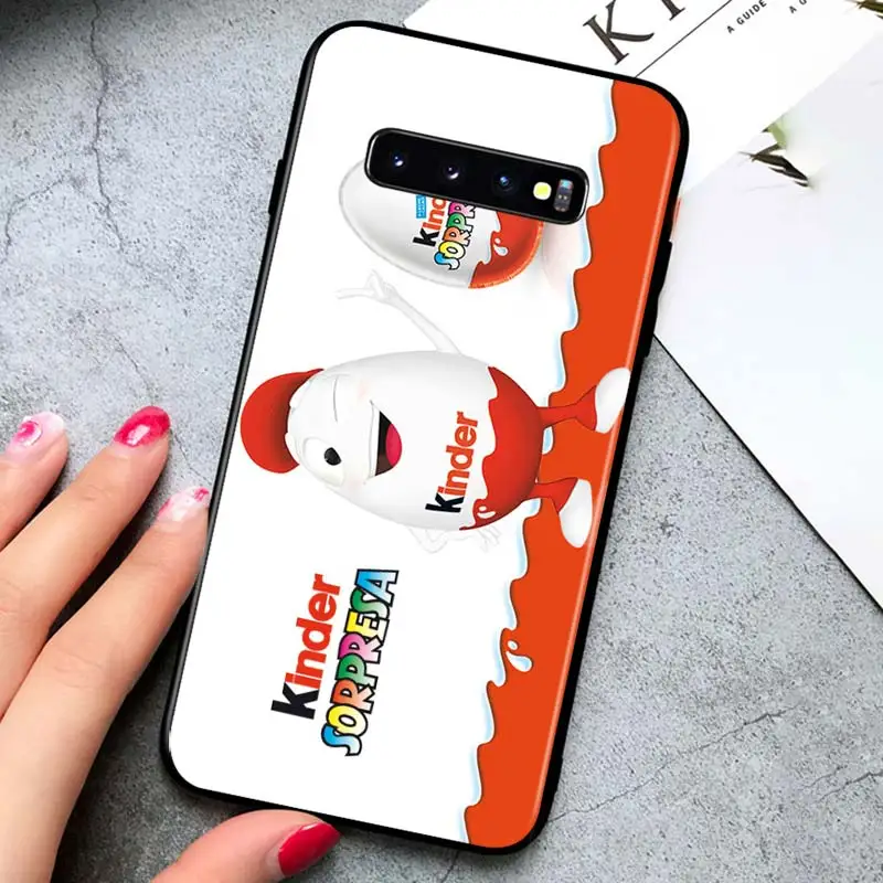 

Egg Kinder joy surprise for Samsung Galaxy S21 Ultra Plus Note 20 10 9 8 S10 S9 S8 S7 S6 Edge Plus Black Phone Case