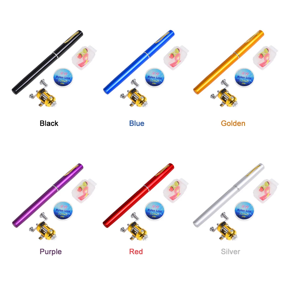 Рыболовная Катушка комбо набор телескопическая карманная ручка удочка мини