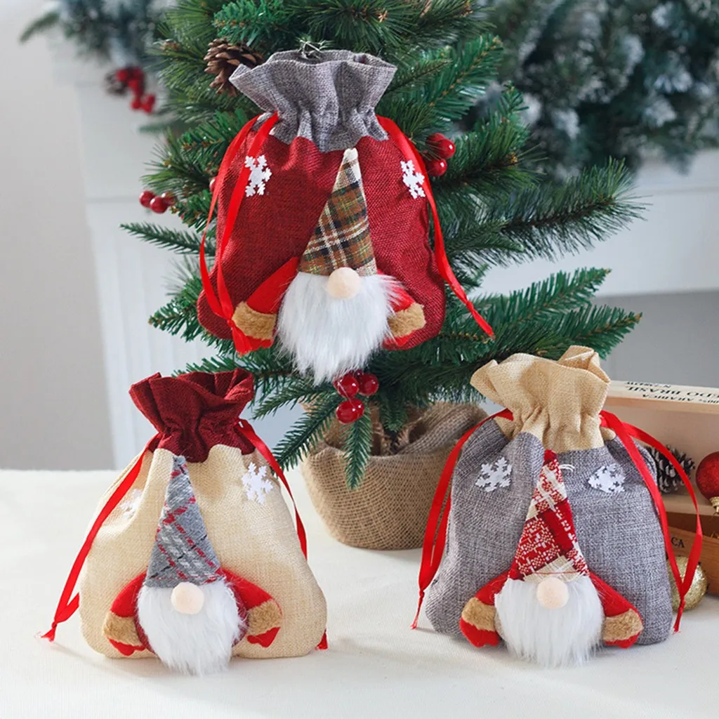Новинка 2020 Рождественский Подарочный пакет Санта Клауса декоративный