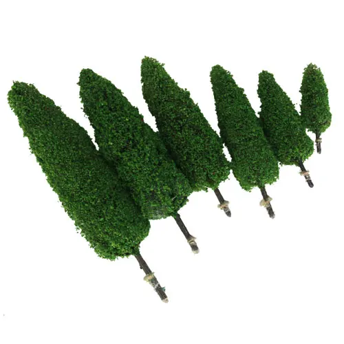 

6pcs New Cypress Model Trees Park Street Road Scenery Layout 2.28 -5.9inch