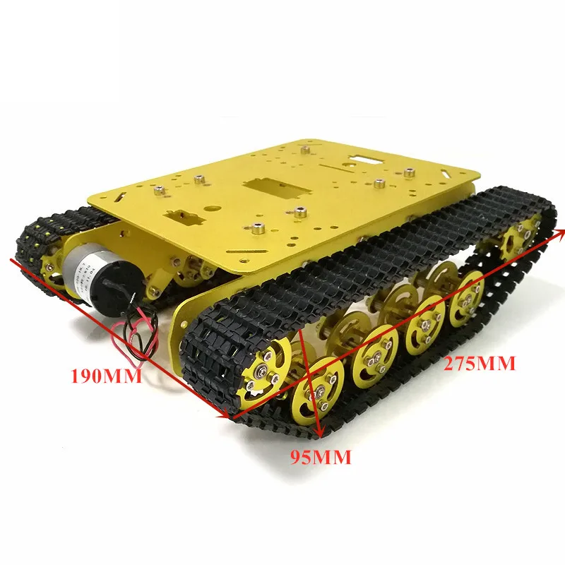 Металлический амортизирующий умный корпус робота-бака с двойным двигателем