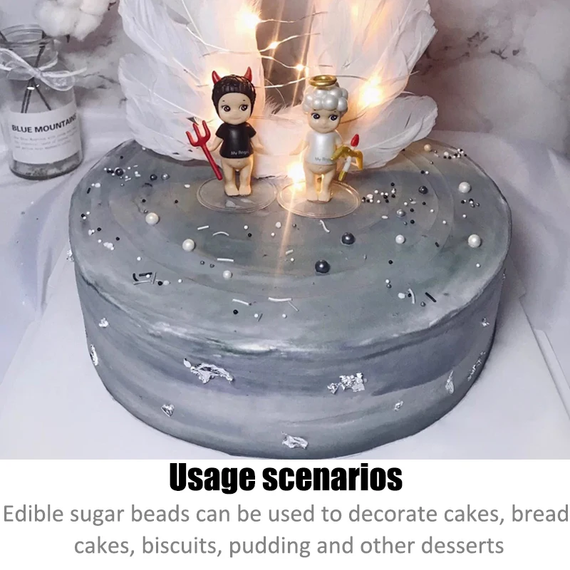 Съедобные черные бусины 15 г жемчужные сахарные шарики конфеты Золотые украшения