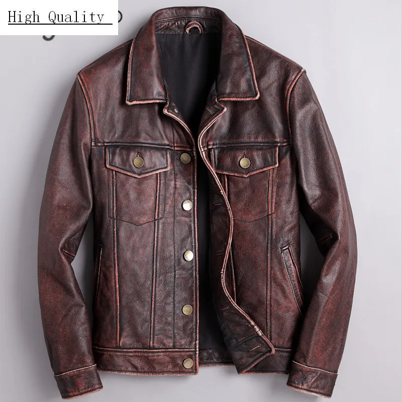 

Streetwear Motorcycle Real Leather Jacket Men Fashion 2020 Korean Casual Cow Genuine Leather Coat Casual Fit Clothes 1806