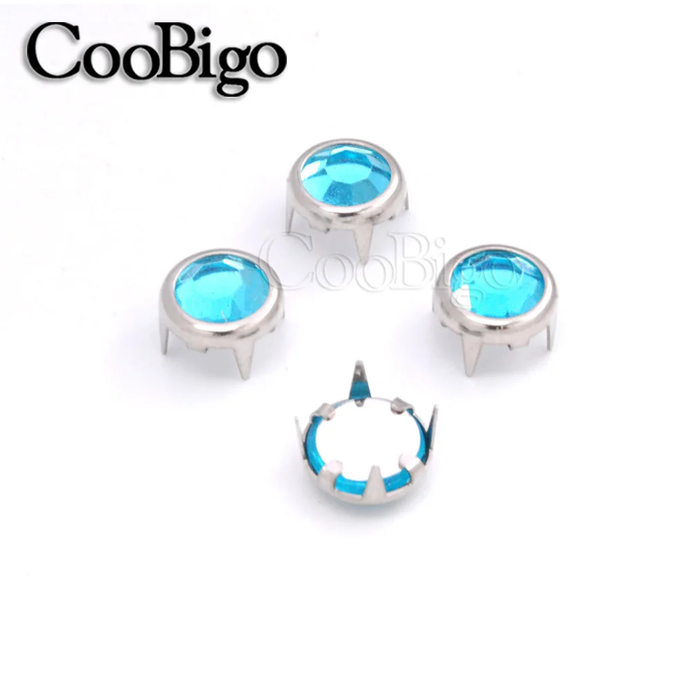 Color 5 1000 шт 8 мм когти Стразы Круглый самолет шпильки DIY заклепки гвоздики шип, деталь одежды сумки - Цвет: Color 5