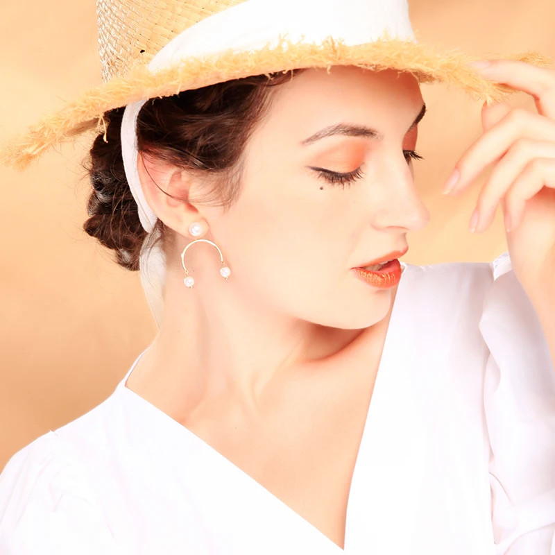 Простой дизайн серьги для женщин Модные Винтажные акриловые жемчужные ручной