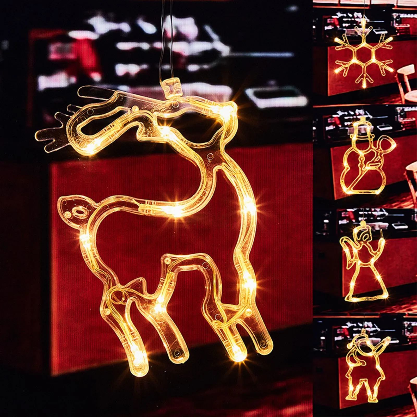 Светодиодная гирлянда с оленем Рождественская в виде снеговика рождественская