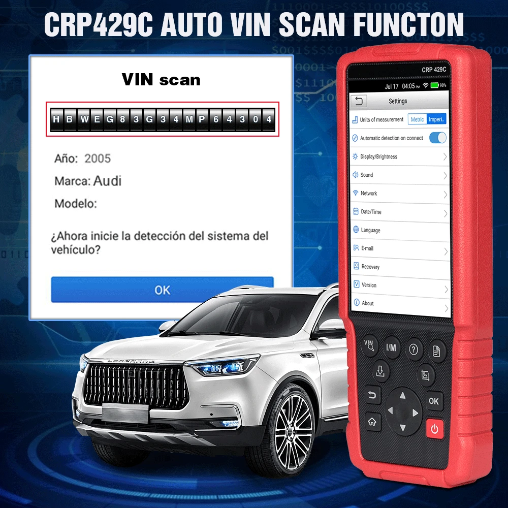 LAUNCH X431 CRP429C OBD2 диагностические инструменты launch CRP429 для двигателя/AT/ABS/сканер