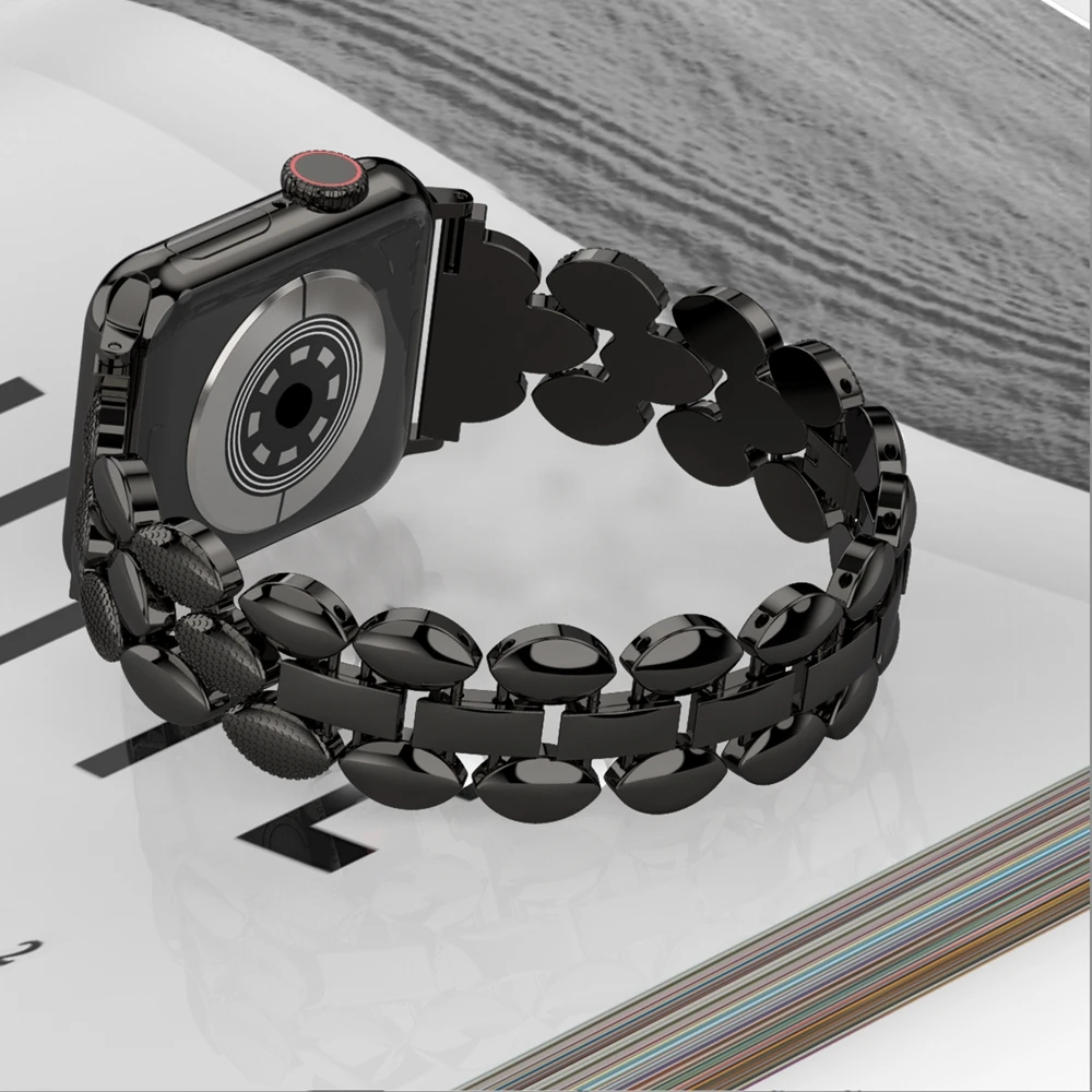 Роскошный металлический ремешок из нержавеющей стали для Apple Watch Band 38 мм 42 мм 40 мм 44 мм Модный женский мужской ремешок для iwatch series 5/4/3/2/1