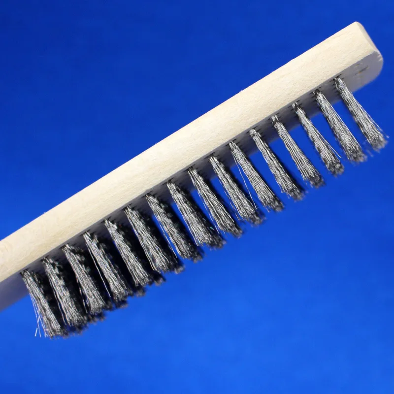 Деревянная ручка проволочной щеткой Нержавеющая сталь Краски удалить щетки для