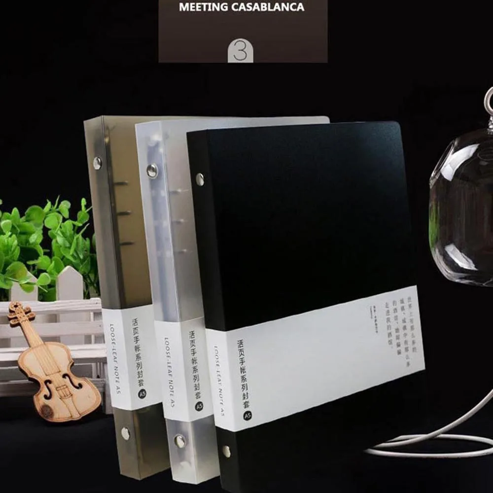 Прозрачный цветной пластиковый чехол для блокнота A5 A6 ПП 6 отверстий|Записные