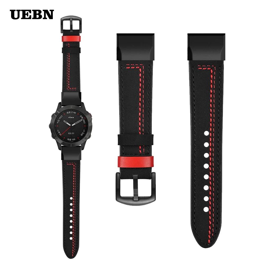 

Quick Fit Adapter 26mm 22mm Leather Strap For Garmin Fenix 6X Pro GPS/5X Plus/TACTIX DELTA/instinct Watchband for Fenix 6 Band