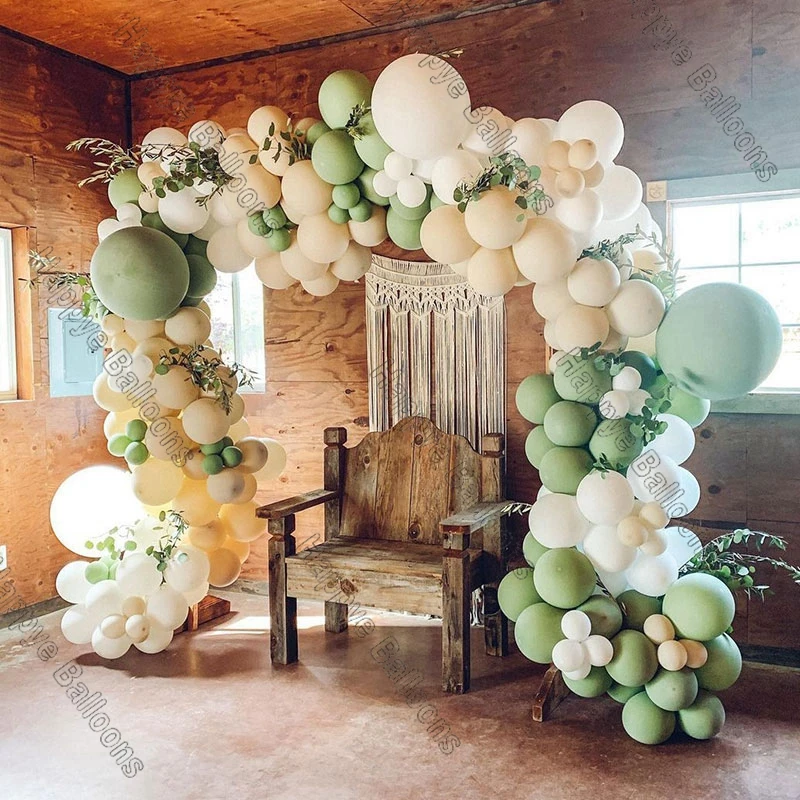 

91/189pcs Natural Sand Color Balloons Garland Kit First Birthday Party Matte White Ballon Baby Shower Brithday Inflatable Balls