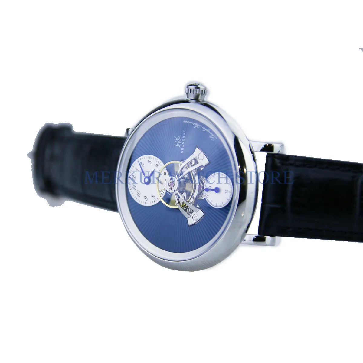 Мужские наручные часы Шанхай летающее центровое колесо сапфировое поп стекло