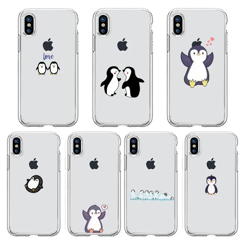 Чехол для телефона с милым Пингвином из мультфильма прозрачный мягкий чехол iphone 5