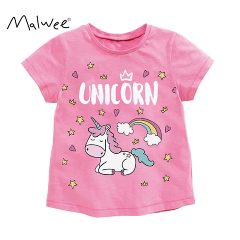 

Футболка с коротким рукавом и круглым вырезом для девочек 1-7 лет