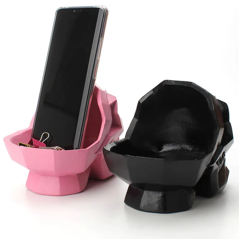 3D геометрическая коробка для хранения головы черепа Женские Ювелирные изделия