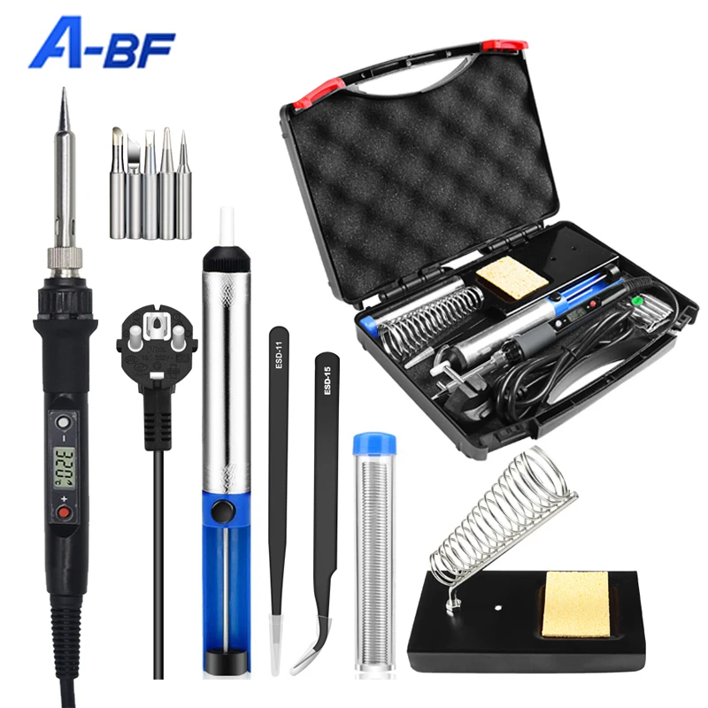 

A-BF 836D LCD Display Soldering Iron Digital Solder Iron Set Temperature Adjustable Kit Welding Tools Rework Station 60W