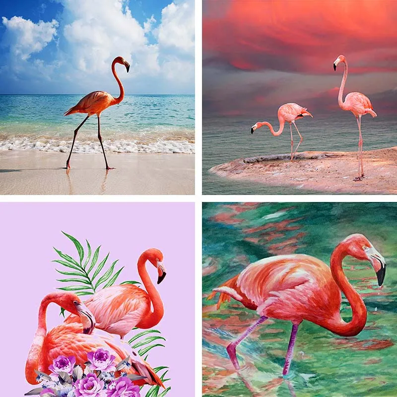 

Animal Diamond Painting Beach Flamingo Full Drill Art Handmade Diamond Embroidery Sea View 5D DIY Photo Home Decor Gift K33