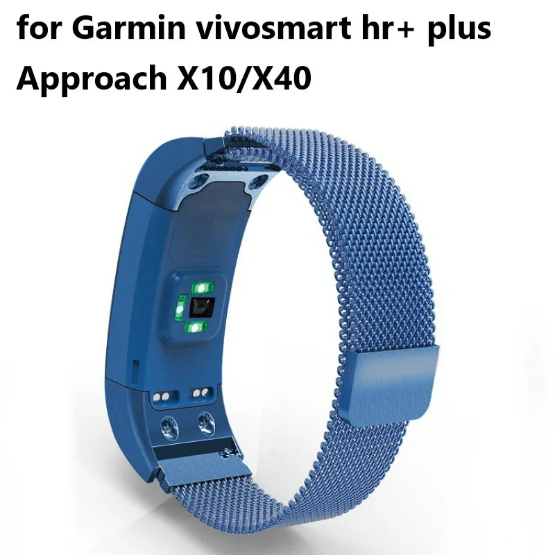 Металл Милан петлевой ремень сменный ремешок для часы Garmin vivosmart HR+ плюс ремешок для наручных часов для подход X10/X40 браслет класса «Люкс»
