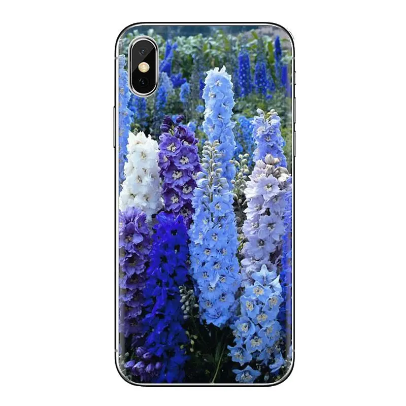 Чехол из ТПУ для sony Xperia Z Z1 Z2 Z3 Z5 compact M2 M4 M5 E3 T3 XA Aqua LG G4 G5 G3 G2 Mini Blue Cornflowers Butterfly Delphinium |
