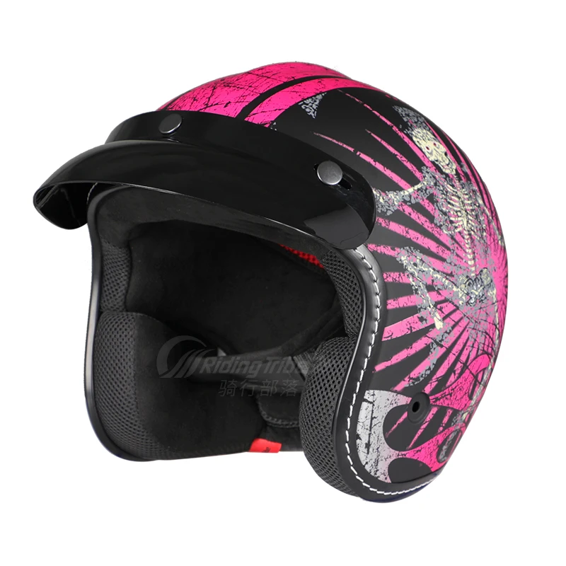 

Women Motorcycle Helmet Half 3/4 Open Face Vintage Fashion Unisex Helmet for Motorbike Riding Scooter Commute Casco De Moto P902