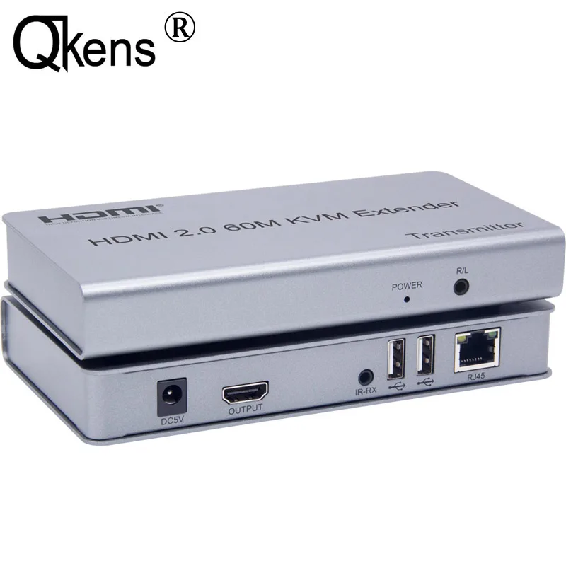 4K 60HZ HDMI 2 0 60M USB KVM удлинитель передатчик приемник HD конвертер по RJ45 Ethernet UTP CAT 5e 6 6A