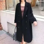 Фото Женское шерстяное пальто, Элегантное длинное шерстяное пальто на завязках, Свободный кардиган на осень и зиму, 2019 №4