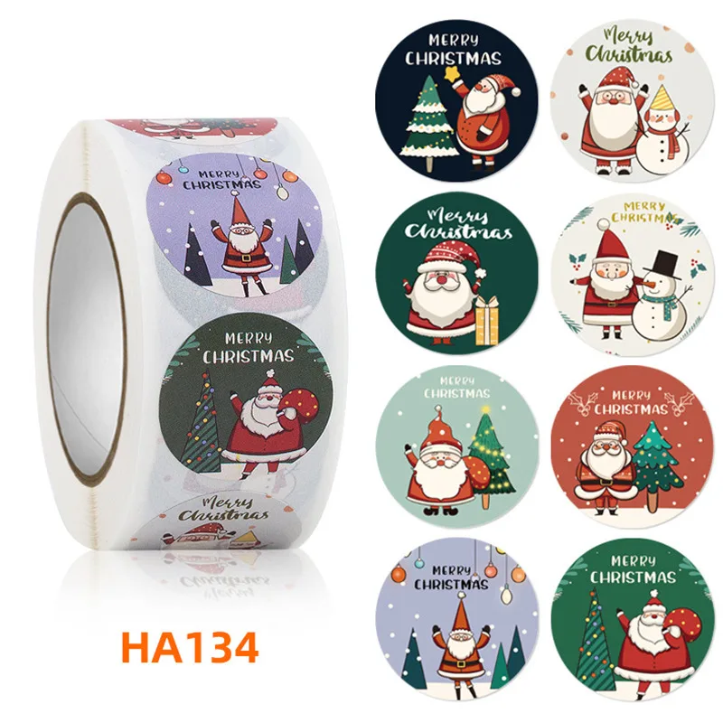 

1 Roll Merry Christmas Stickers 500pcs Animals Snowman Trees Decorative Stickers Navida Wrapping Gift Box Label Christmas Tags#w