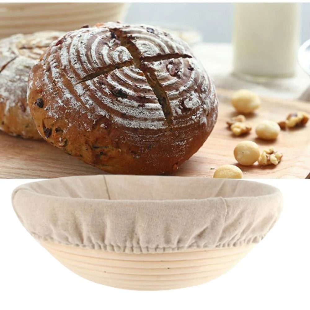 

6 Sizes Rattan Bread Baskets New Home Organizer Wicker Breads Proofing Lining Food Storage Basket