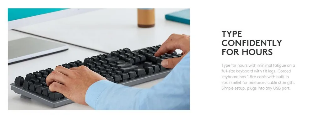 Ограниченное по доступной цене! новые продукты logitech K840 профессиональный кабель игровой алюминиевый механическая клавиатура Genius