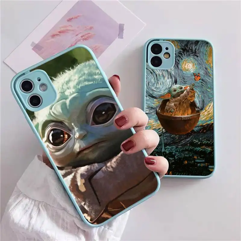 

Милый симпатичный детский чехол Yodae для телефона iphone 13 12 11 xr xs x 7 8 pro max светло-голубой мягкий силиконовый прозрачный чехол из ТПУ