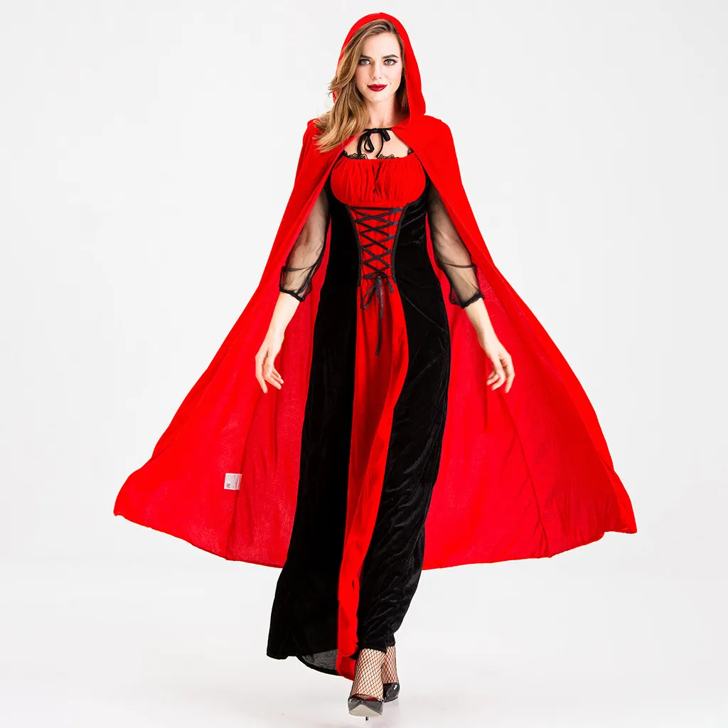 Модные женские Хэллоуин косплей Винтажный стиль ведьма готика среднего возраста
