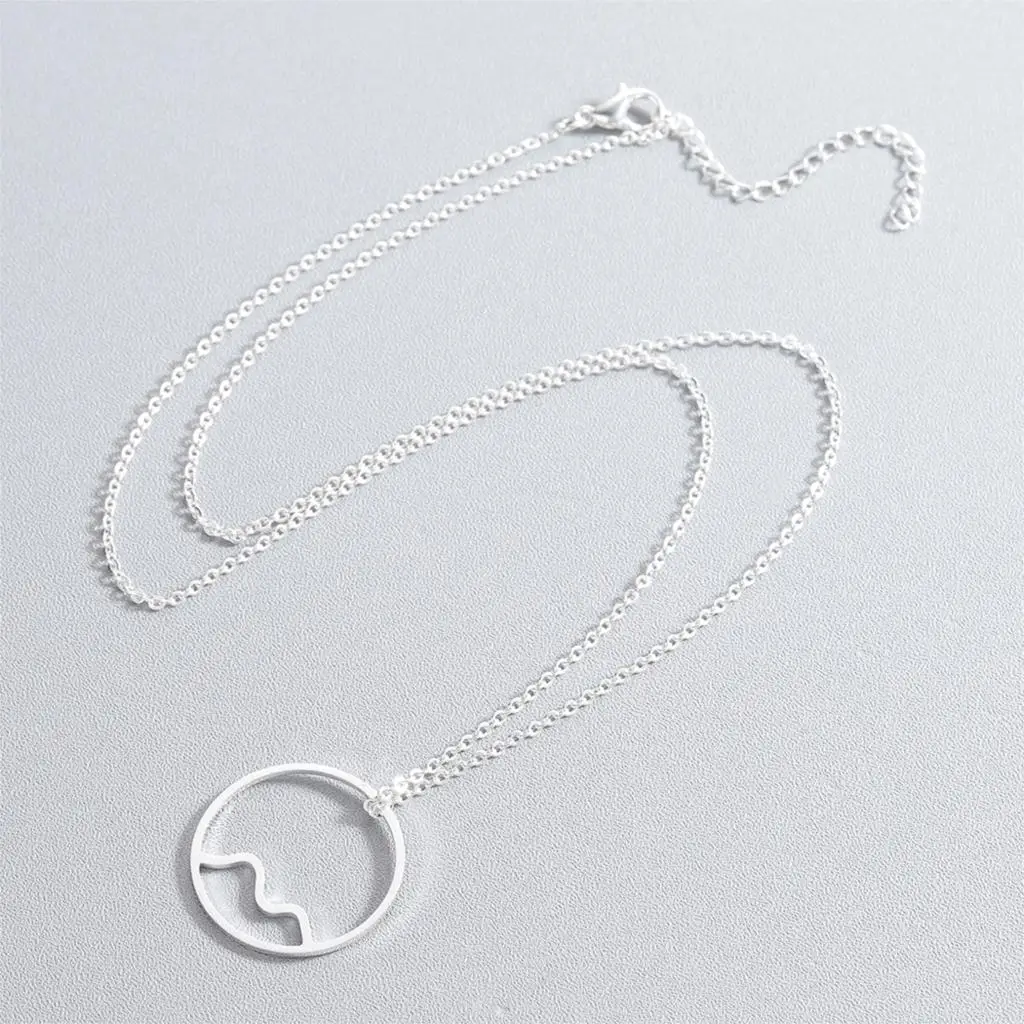 Kinitial нержавеющая сталь Океанский кулон с волной ожерелье для женщин цепочка