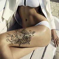 temporary tattoo stickers sexy rose anchor compass fake tatto waterproof tatoo back leg arm belly big size for women men girl