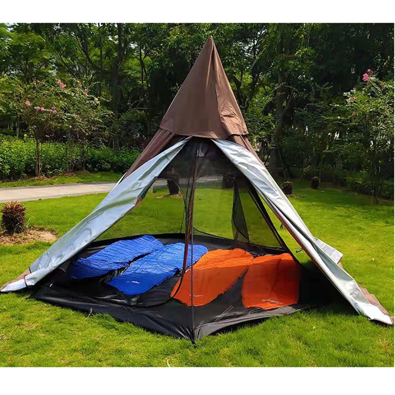 Preise Pyramide A6 Turm Rauch Fenster Zelt Park Party Feld Überleben Doppel Schicht Mit EINEM Kamin Loch Umfassen EINE Volle Hängen Innen Zelt