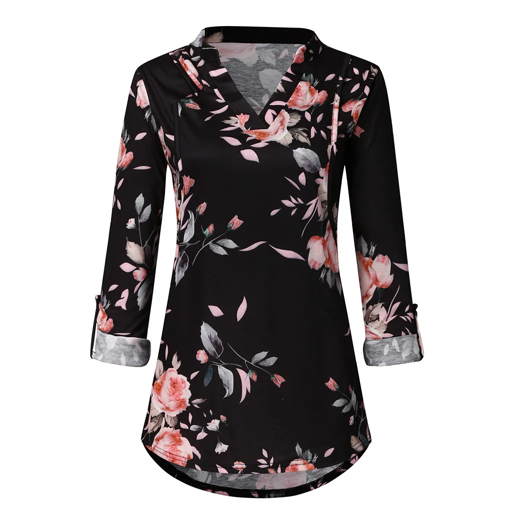 

SAGACE Nursing Tops Breastfeeding For Women Maternity V-Neck Floral Print Long Sleeve Maternity Tshirt Breastfeeding Clothes