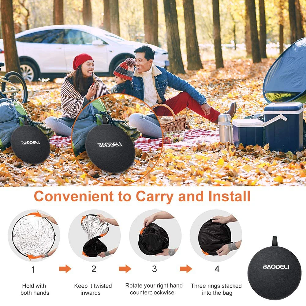 Портативный складной Круглый светоотражатель для фотостудии 32 дюйма 80 см 5 в 1 |