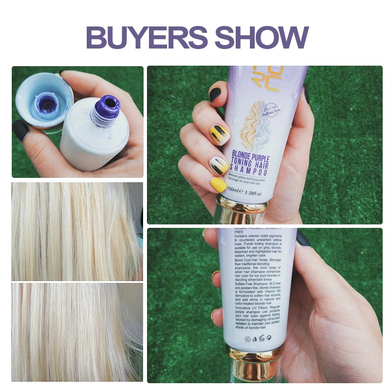 

Professional Anti Dandruff Dye Color Purple Shampoo Hair Treatment with Yellow Shampoo for Blonde Hair & Seaweed Soap Bar