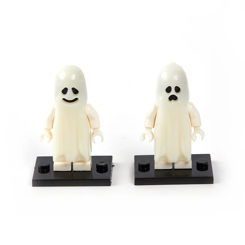 

Single Horror Halloween Series Building Blocks Luminous Smiling Crying Ghost Model Action Figures Small Bricks Toys for Children