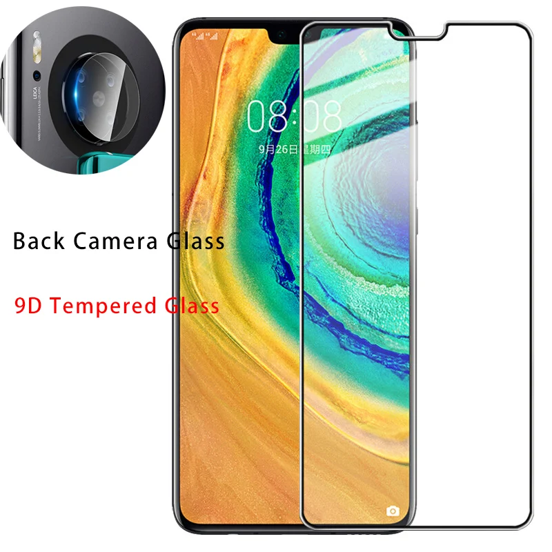 2 в 1 двойная Защитная 9D пленка для экрана и задняя камера телефона стекло Huawei Mate 30