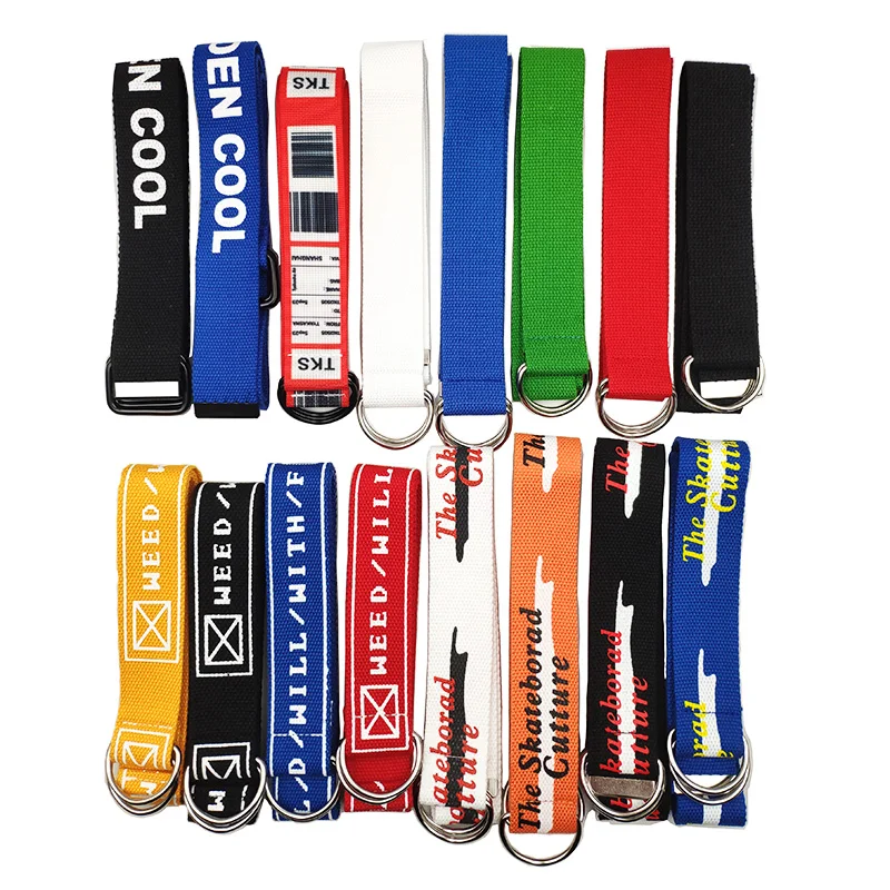 Женский ремень с двойной пряжкой нейлоновый тканевый для мужчин и женщин широкий