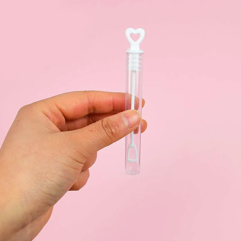

50Pcs/set Love Heart Wand Tube Bubble Soap Bottle Wedding Birthday Festival Party Decoration Kids Outdoor Bubble Toys