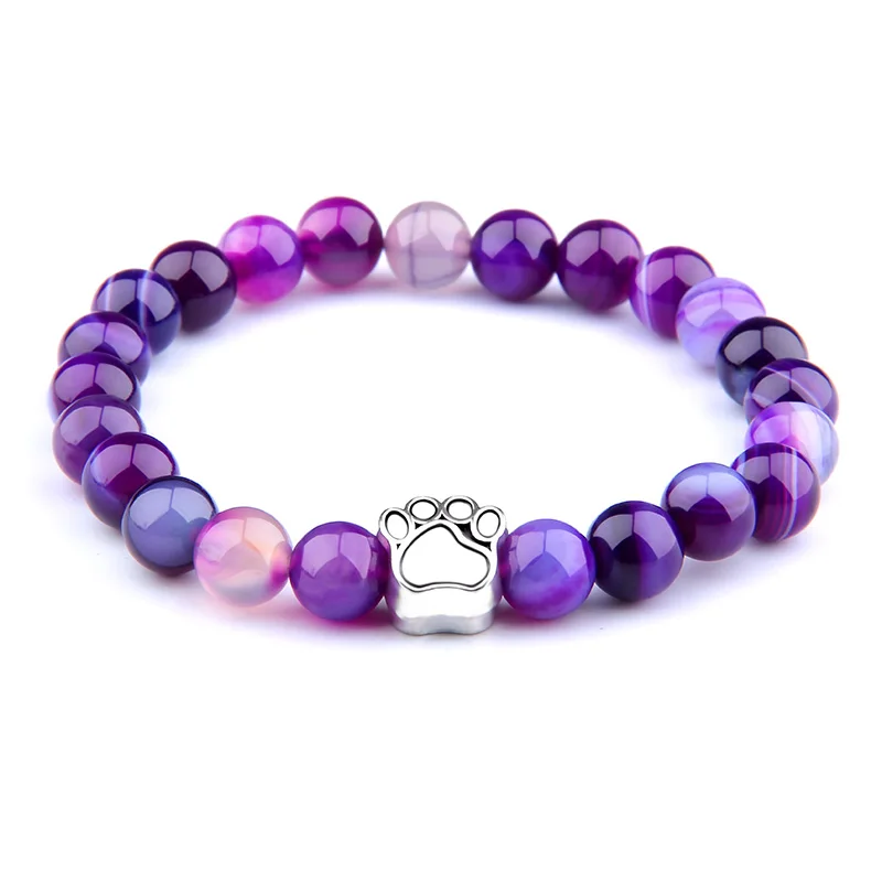 7 цветов натуральный круглый браслет из агатов и бисера для женщин серебряный