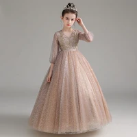 2021 flower girl wedding evening embroidery formal party high end costume lace dresses for girls princess dress teenage vestidos