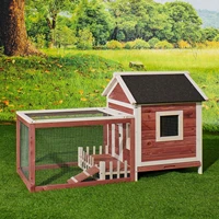 55 46x30 7x33 46 inch wooden rabbit hutch bunny cage chicken coop wwhite picket fenceus stock