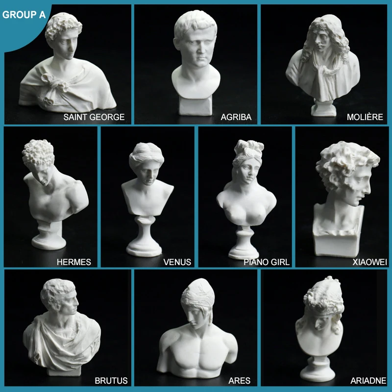 

Resin Plaster Head Portrait David Venus Sketch Still Life Figure Head Portrait Model Bust Art Ornament Art Supplies