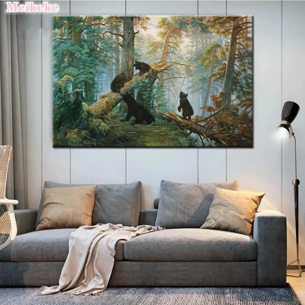 

Russia Famous Painting "Morning in a Pine Forest" 5D DIY Diamond Painting Diamond Embroidery Mosaic Home Decor