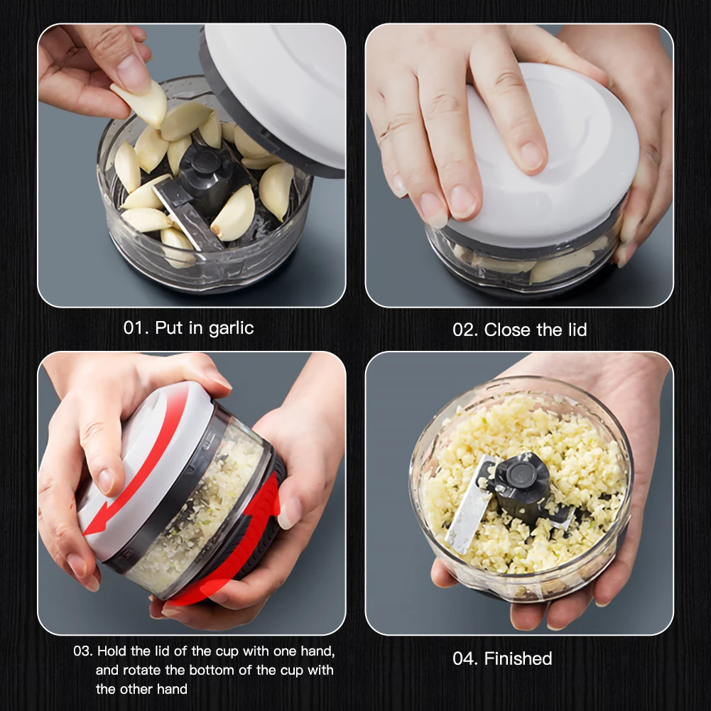 

Garlic Artifact Twistle Mini Manual Crusher Garlic Minced Garlic Minced Vegetable Minced Meat Chopper Household Kitchen Tool