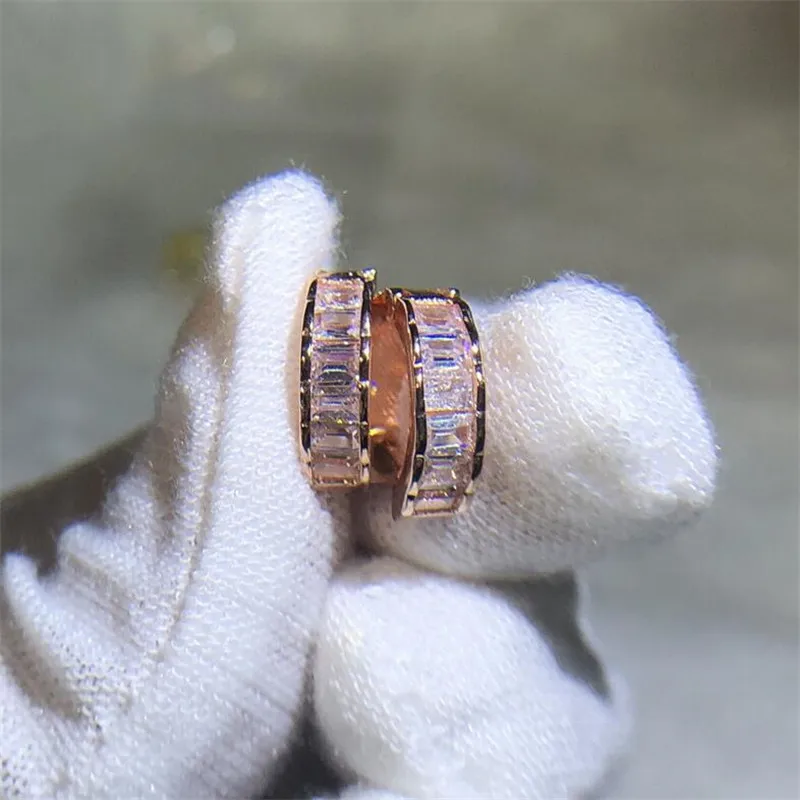 

Rulalei, современные модные ювелирные изделия из стерлингового серебра 925 пробы и розового золота, полная принцесса, белый 5A кубический циркон, ...